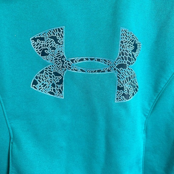 Under Armour Hooded Pullover Fleece Jacket Women’s sz. M Green Storm Pulse - Picture 6 of 10